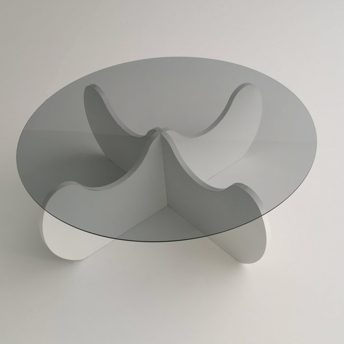 Hanah Home Mesa de Centro Himalayas Blanca con Cristal Templado Hanah Home Mesa de Centro Himalayas Blanca con Cristal Templado